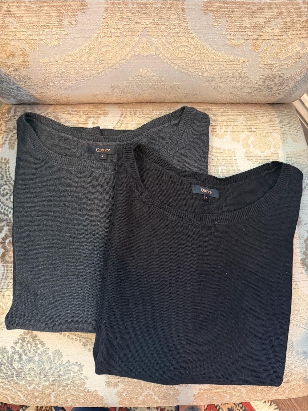 Quince LOT NWOT Lightweight Cotton Cashmere Link-Stitch Dolman Sweater - Picture 7 of 12